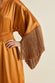 Amina Bronze Fringed Silk Satin Robe