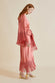 Amina Rose Pink Silk Fringed Robe
