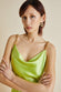 Bibi Palm Green Silk Satin Slip Dress