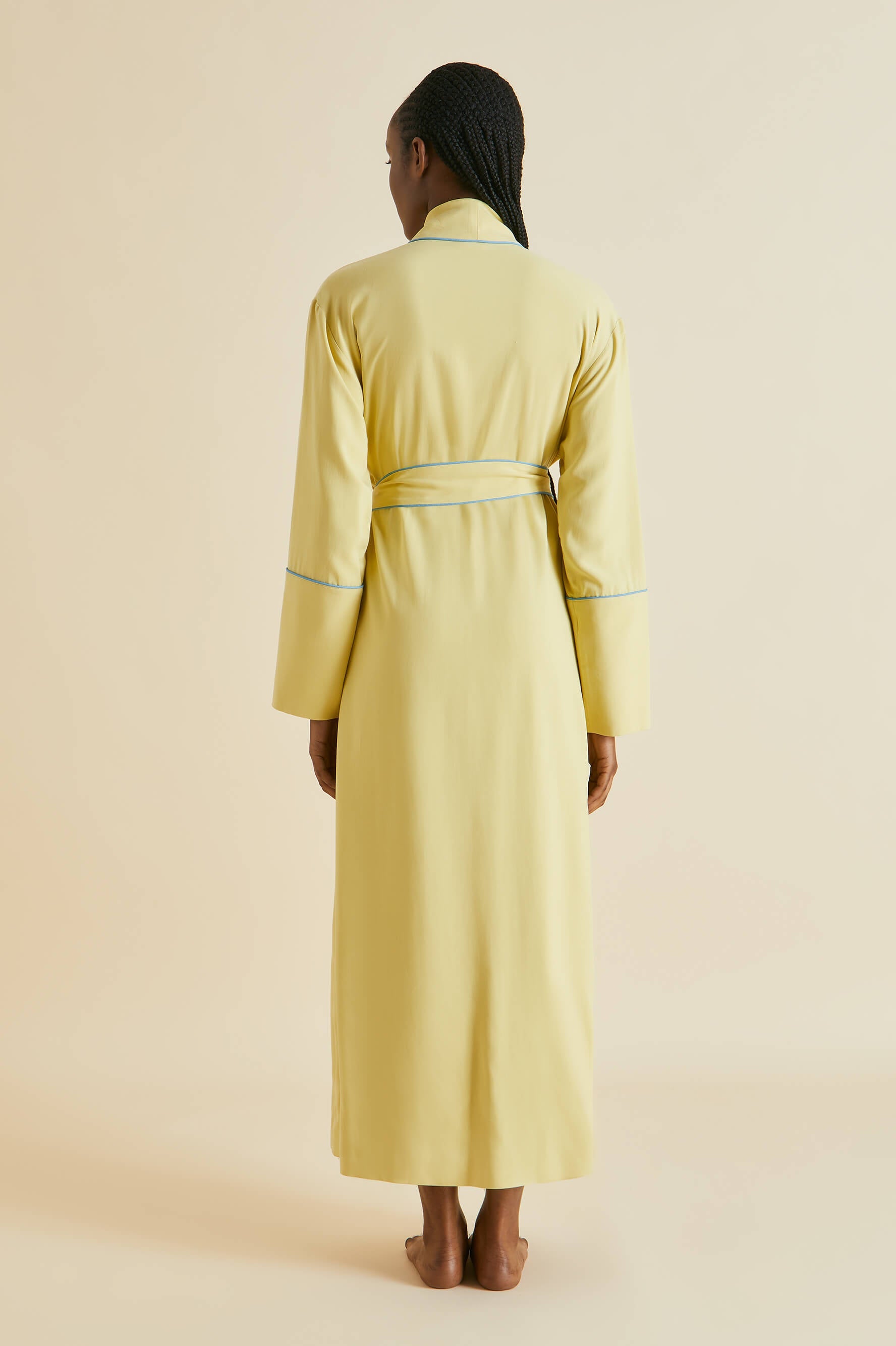 Capability Yellow Silk Habotai Robe