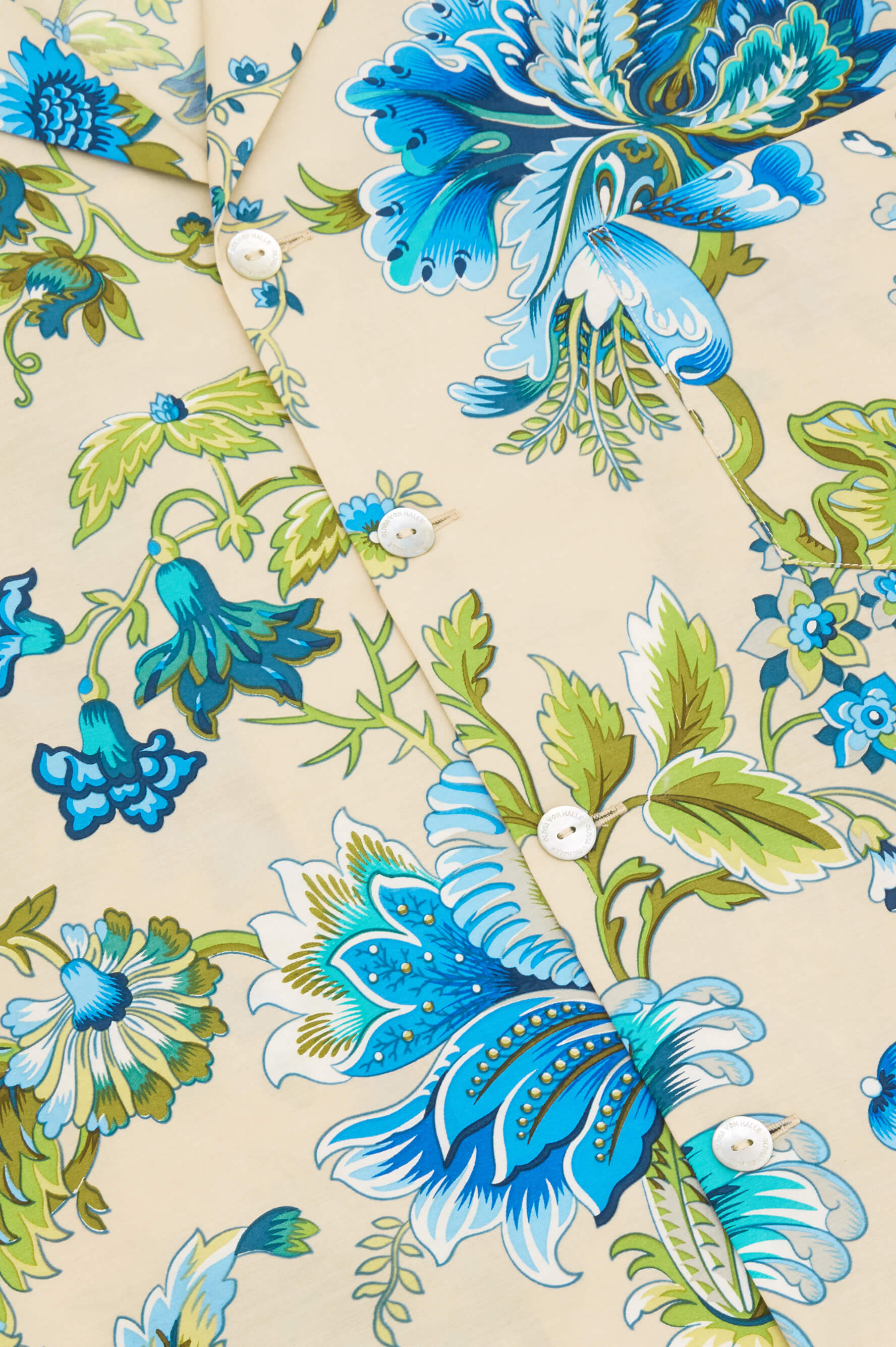 Casablanca Jasmine Blue Floral Cotton-Silk Pyjamas