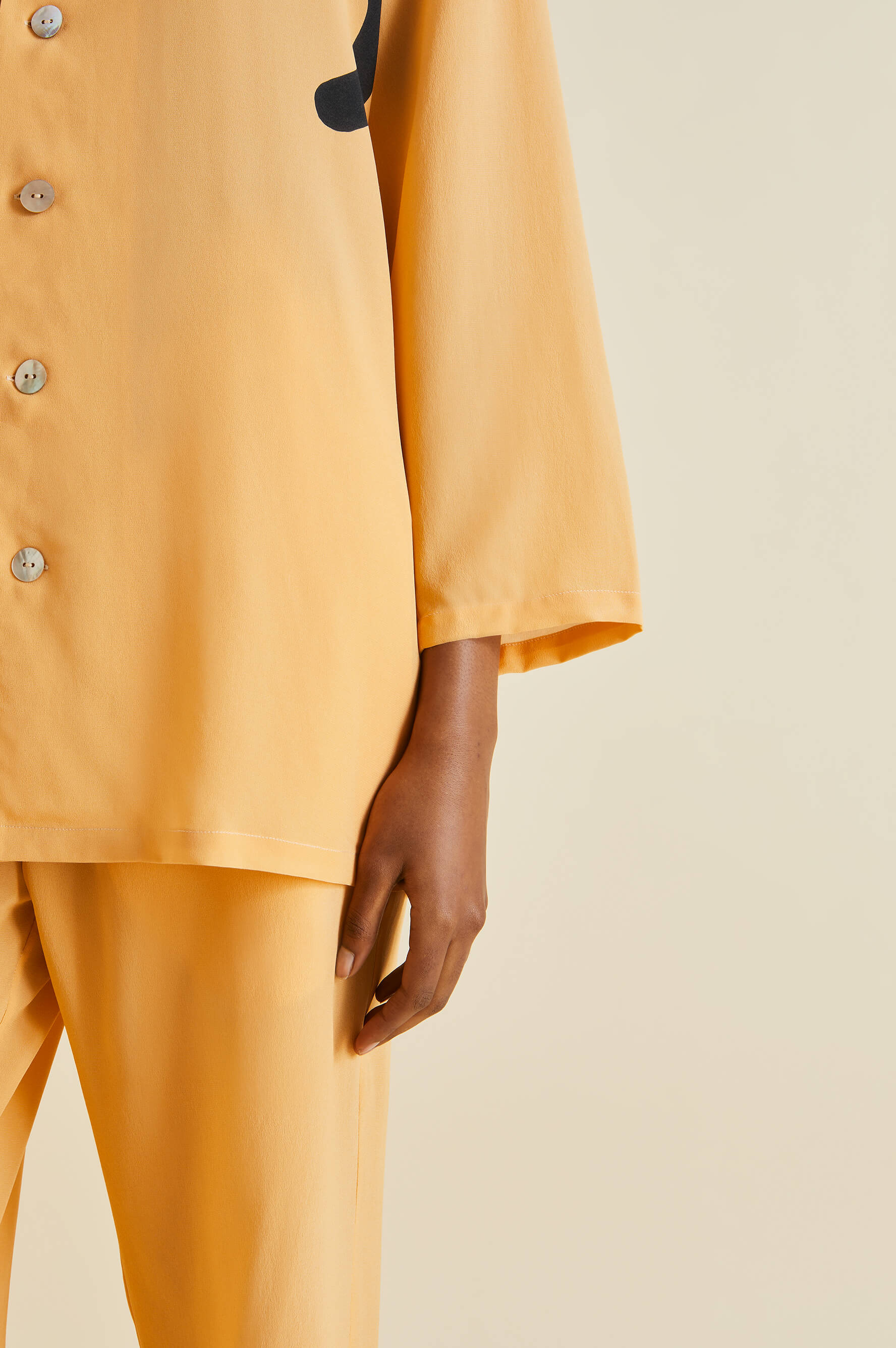 Casablanca Godard Orange Zebra Silk Crêpe de Chine Pyjamas