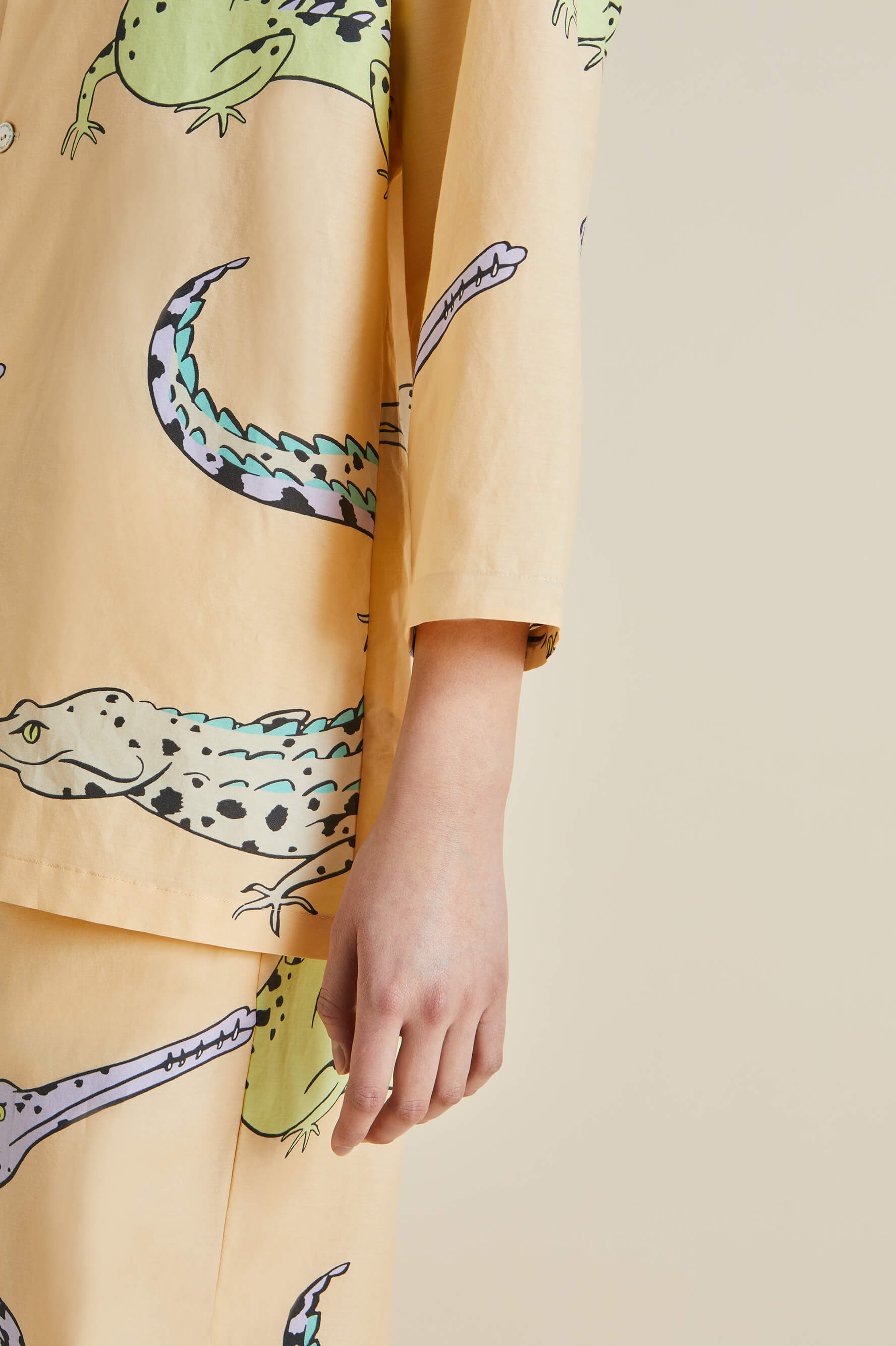 Casablanca Soloma Orange Crocodile Cotton-Silk Pyjamas