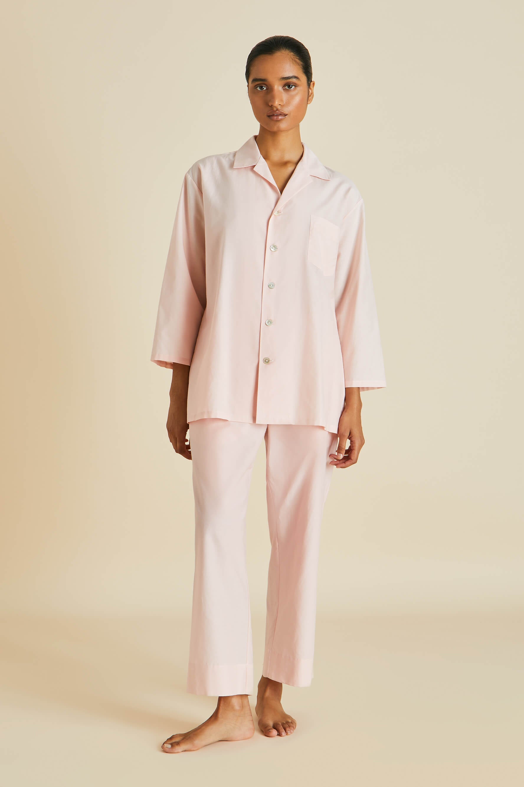 casablanca pink cotton silk pyjamas