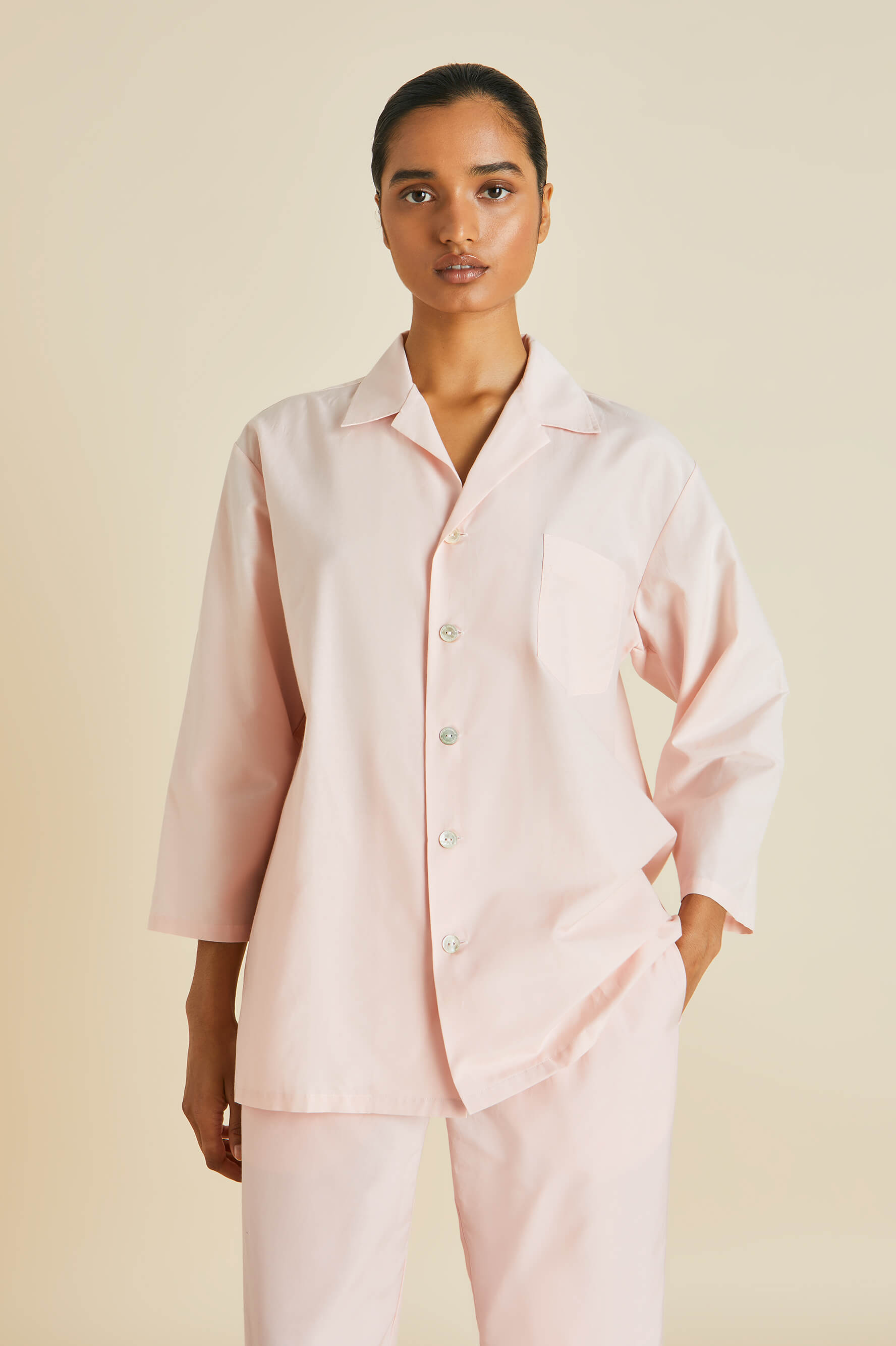 Casablanca Pink Pyjamas in Cotton-Silk