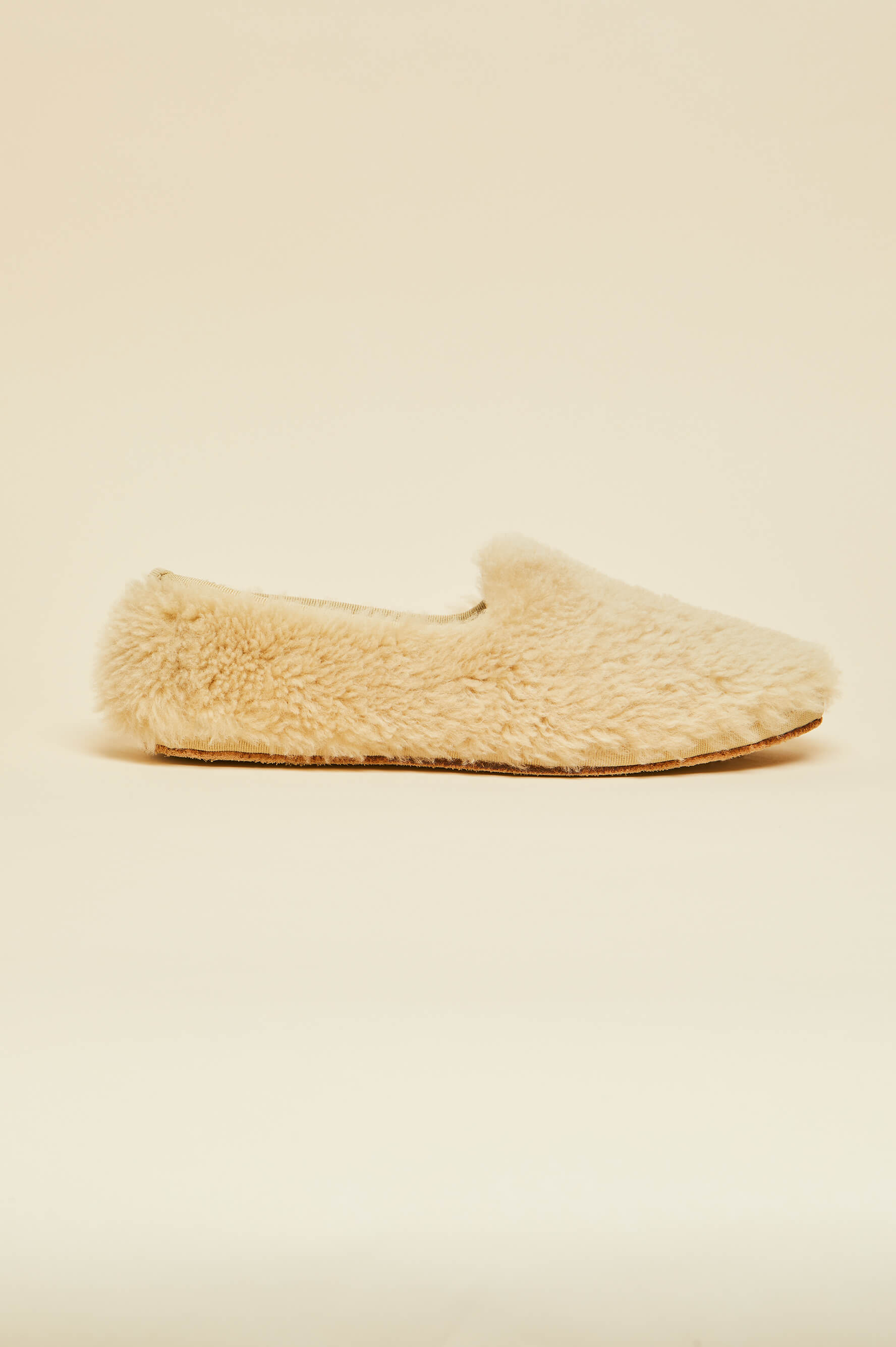 dolly caramel merino wool slippers