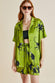Emeli Mangabey Green Monkey Silk Satin Pyjamas