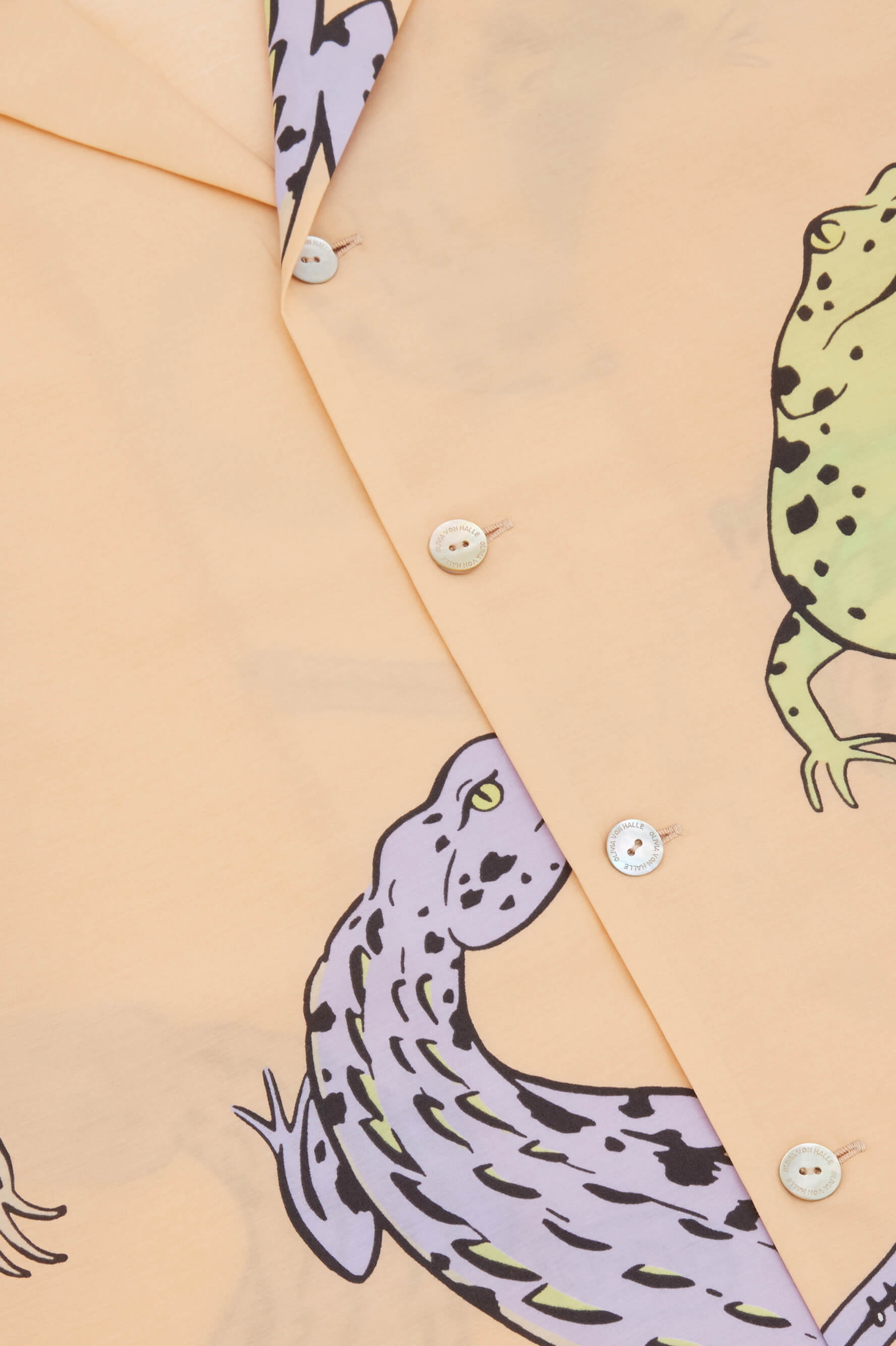 Emeli Soloma Orange Crocodile Cotton-Silk Pyjamas