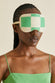 Croisette Green Gingham Cotton-Silk Eye Mask
