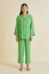 Fifi Green Silk Crêpe de Chine Pyjamas