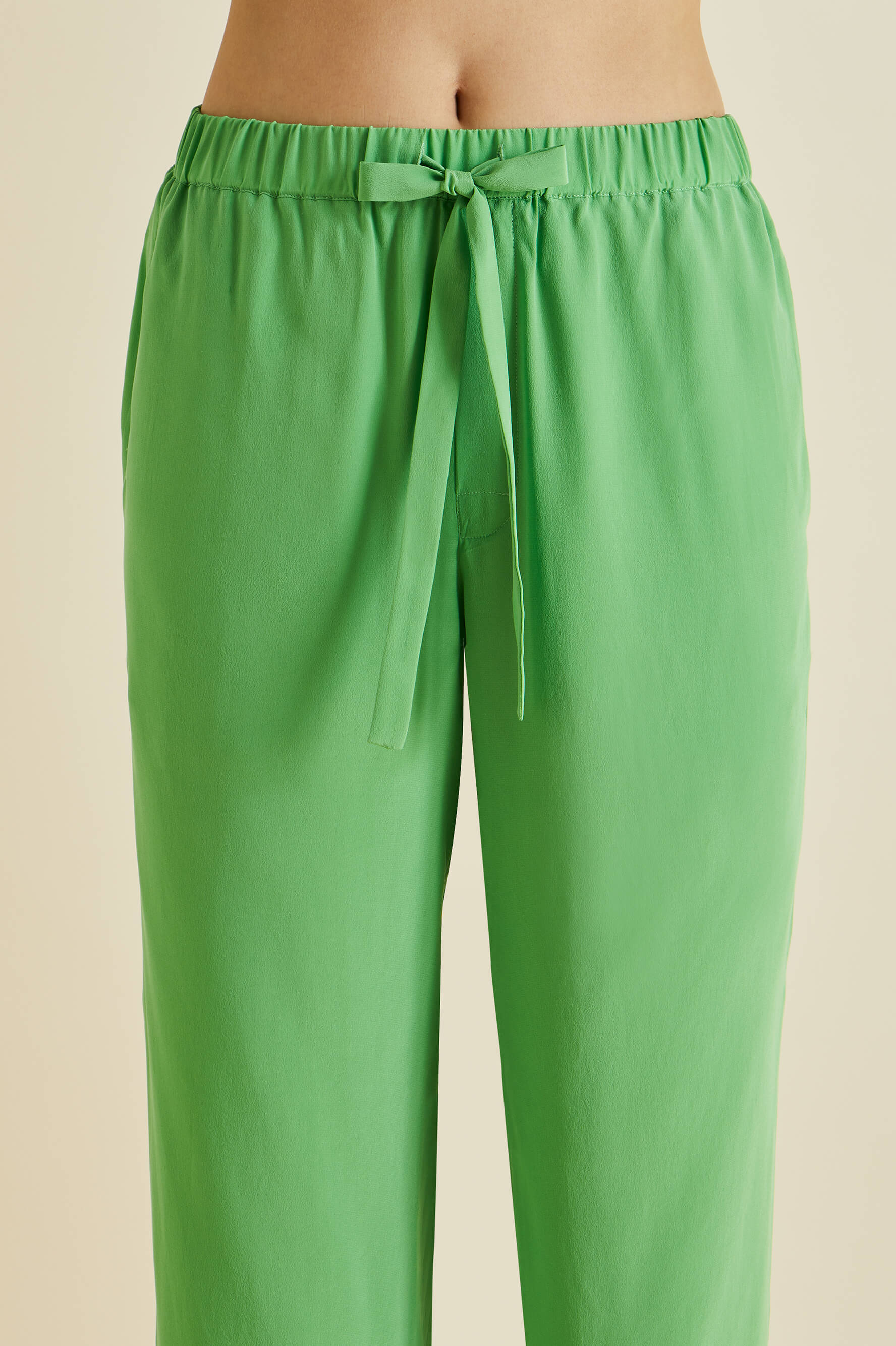 Fifi Green Silk Crêpe de Chine Pyjamas