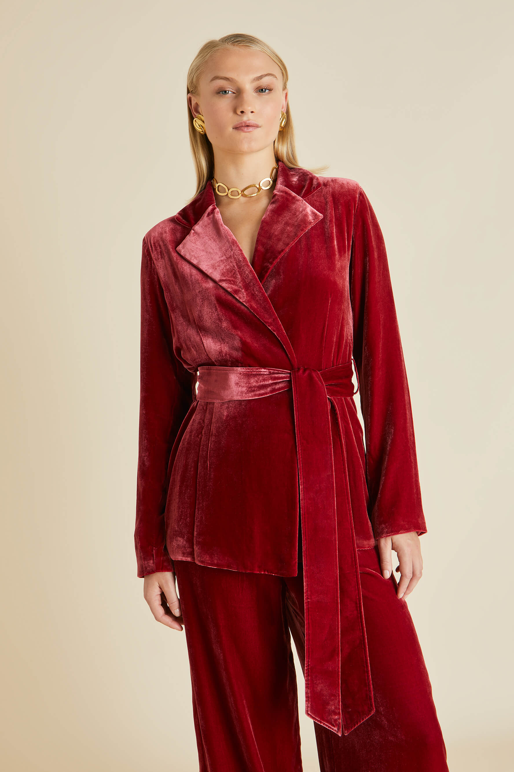 Womens red best sale velvet pyjamas