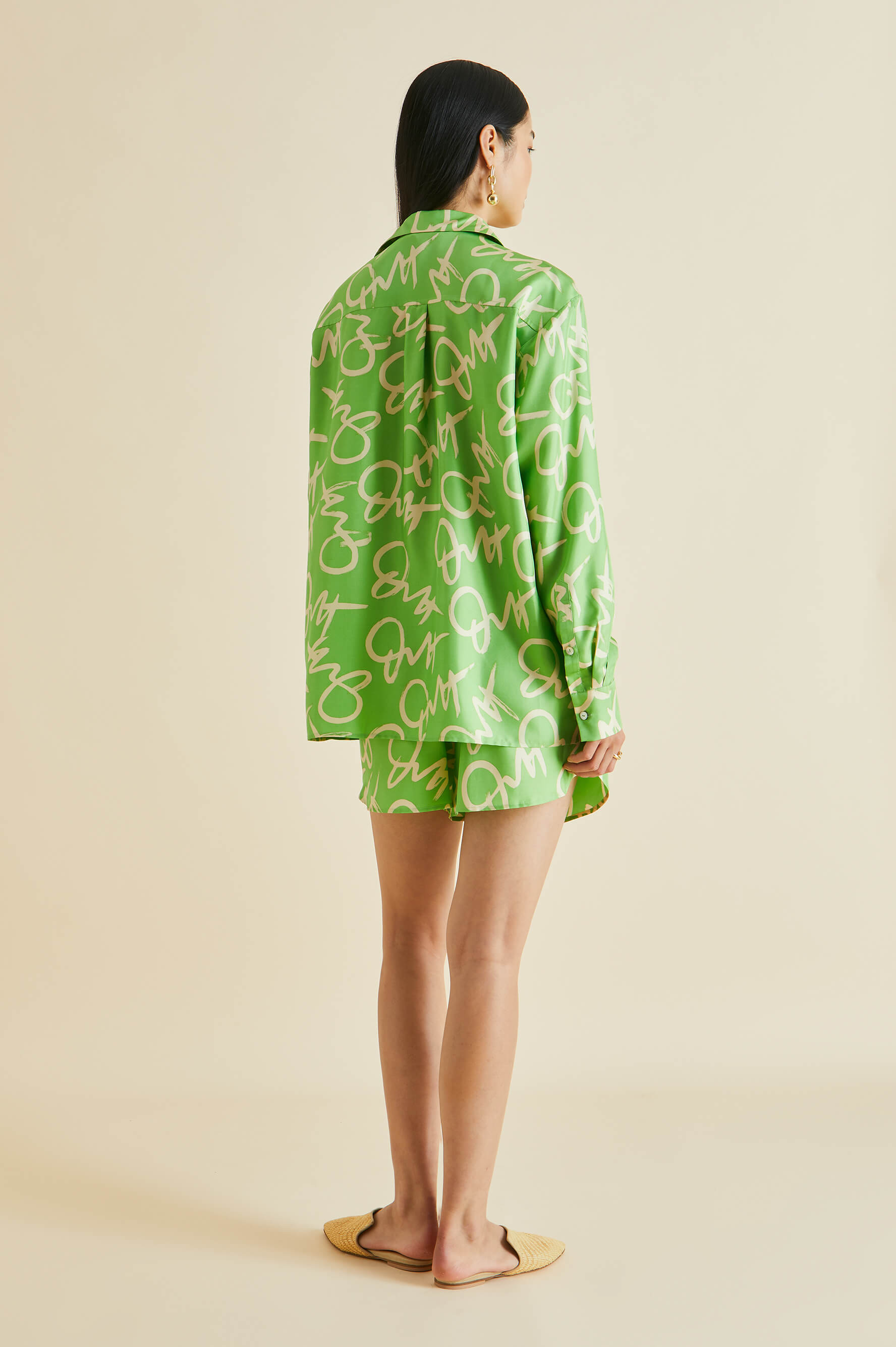 Kick Beauvoir Green Signature Silk Twill Pyjamas