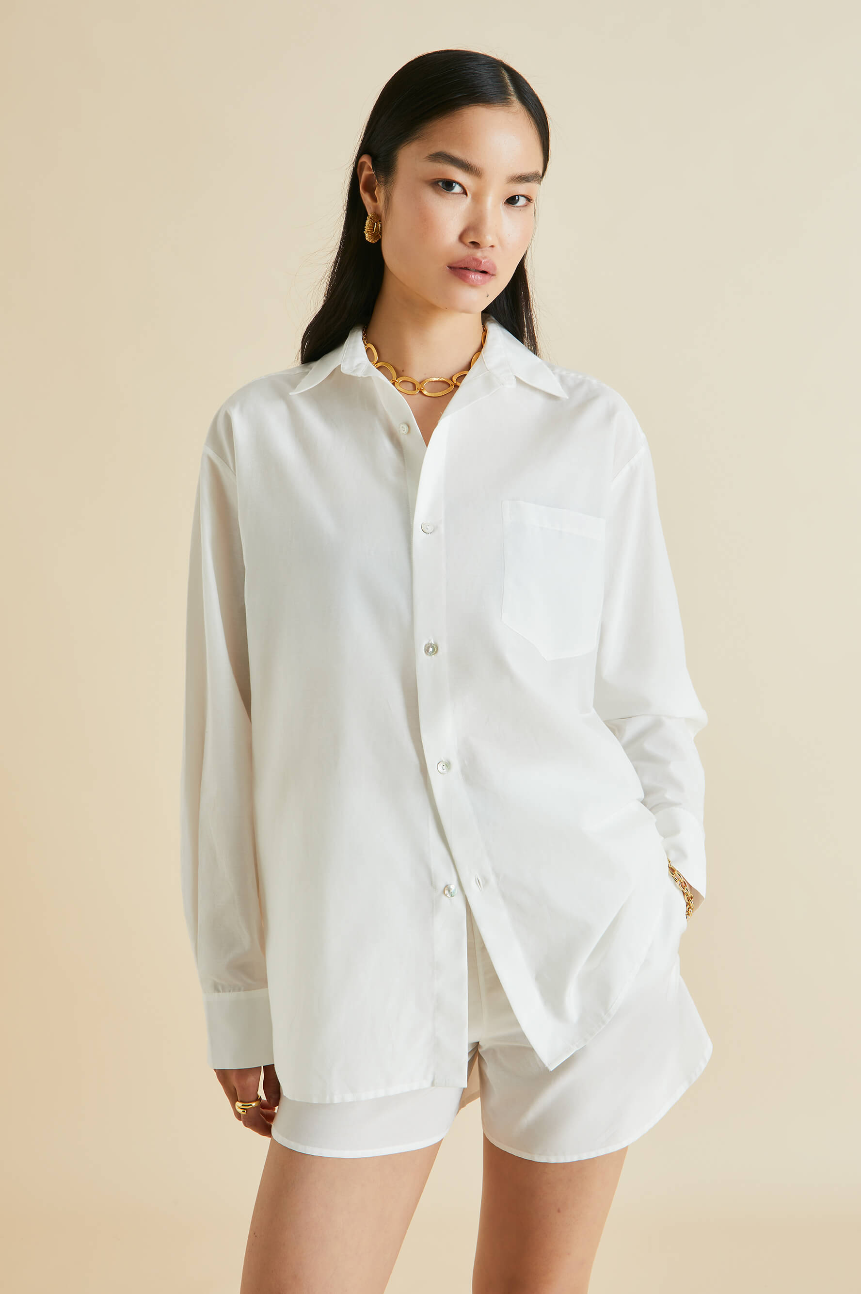 Kick Ivory White Cotton-Silk Pyjamas