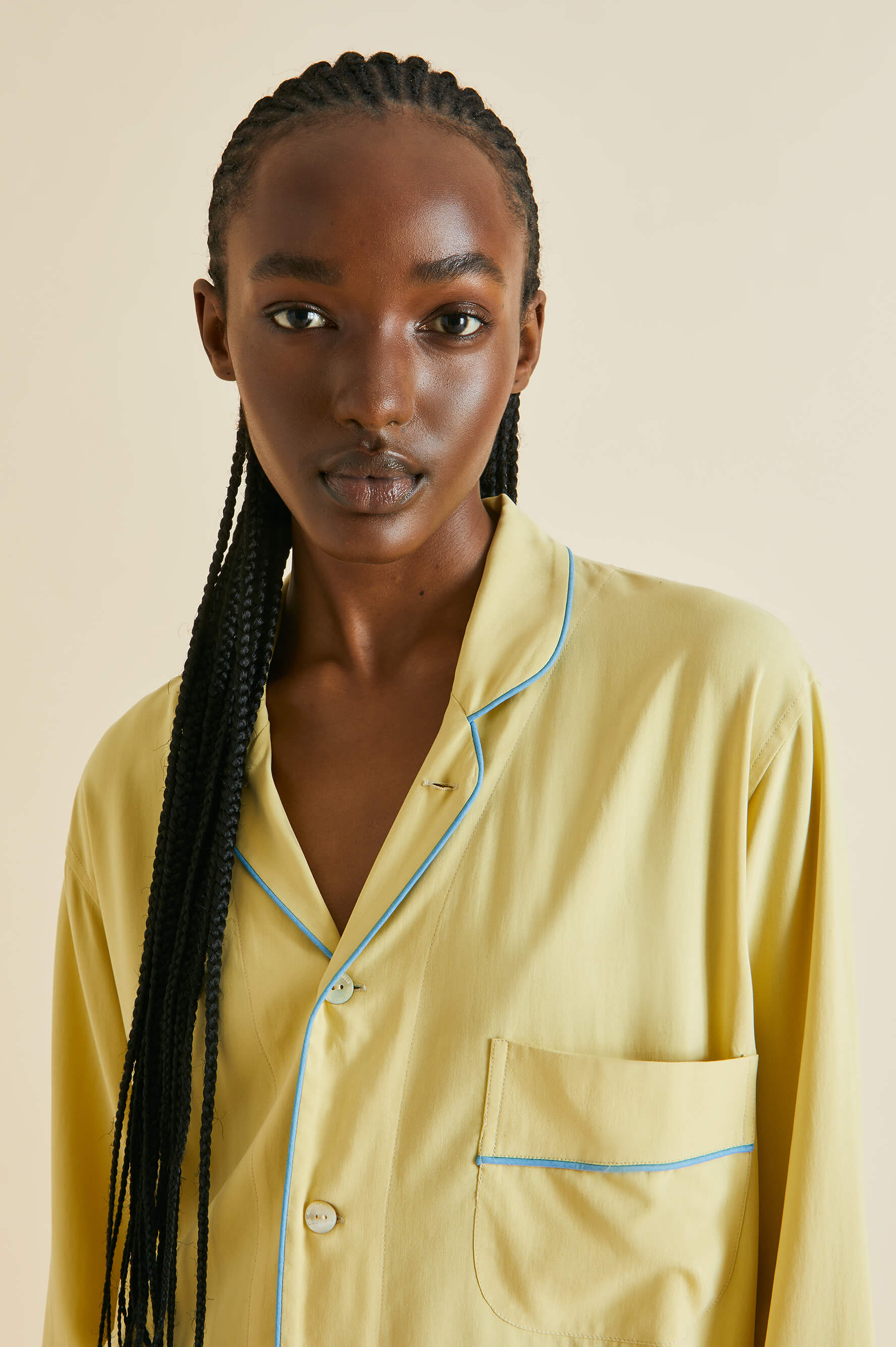 Laurent Yellow Pyjamas in Sandwashed Silk