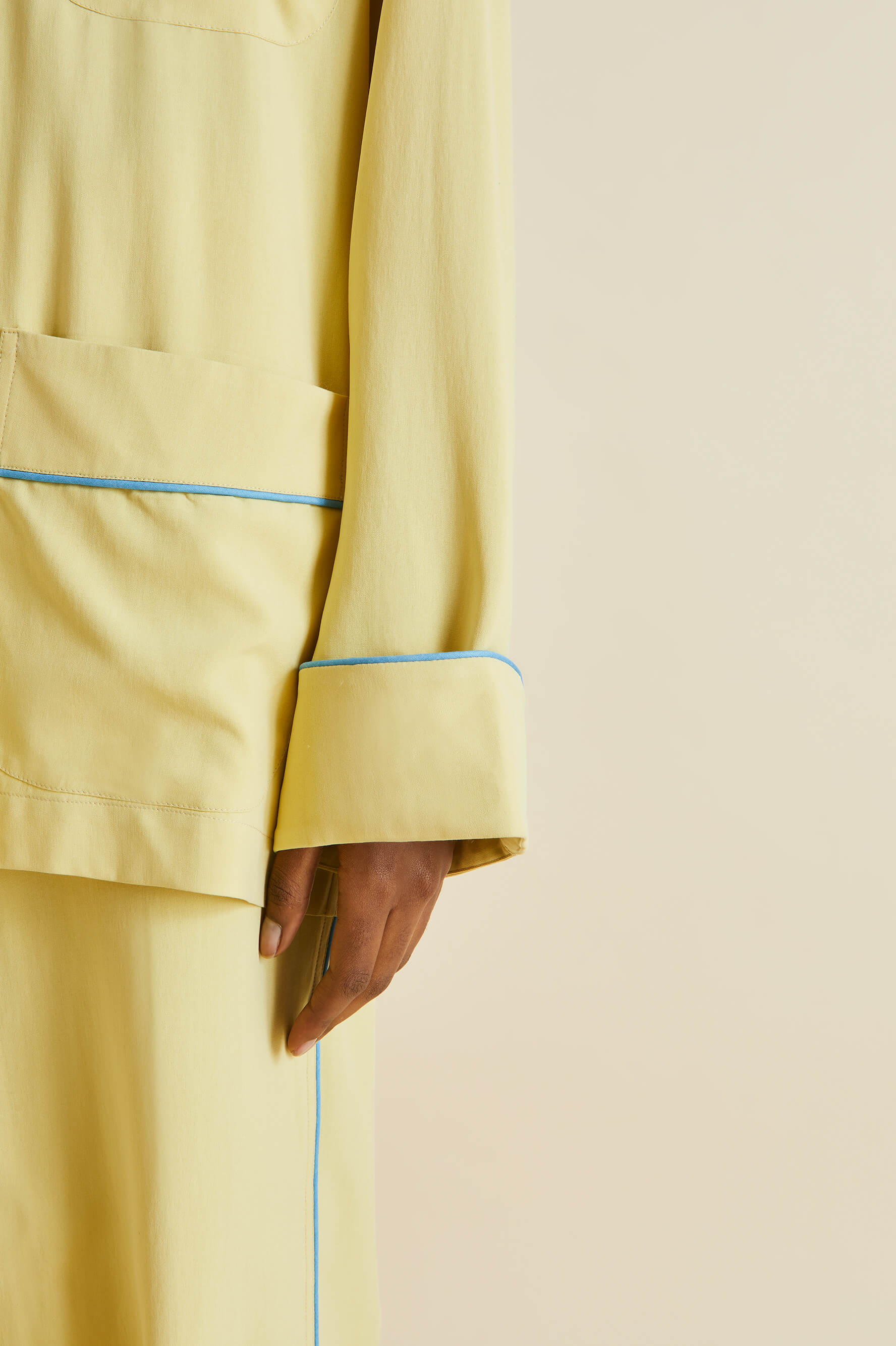 Laurent Yellow Pyjamas in Sandwashed Silk