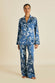 Lila Arran Blue Bow Silk Satin Pyjamas