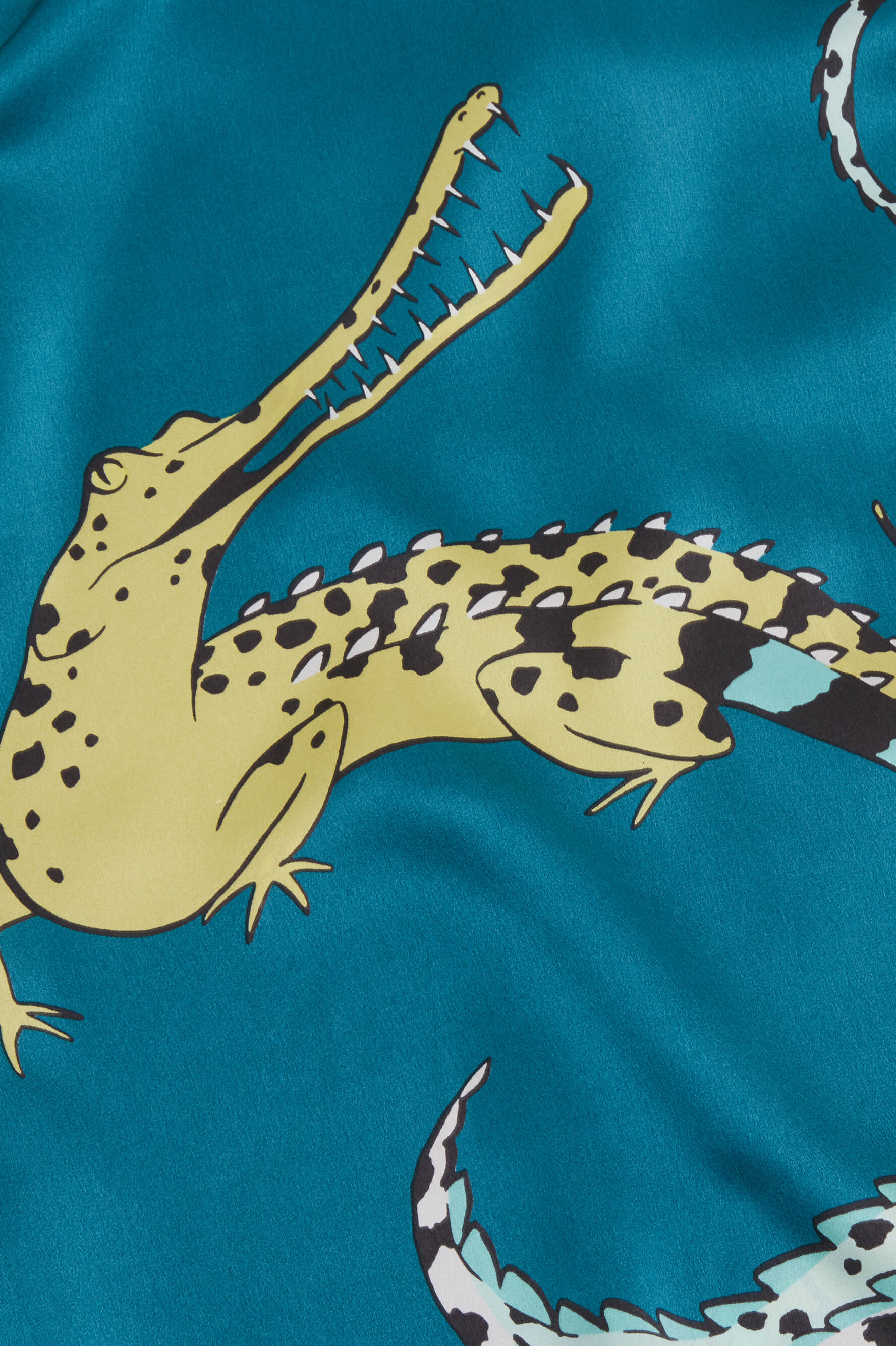 Lila Regal Blue Crocodile Silk Satin Pyjamas