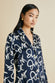 Lila Brigitte Navy Signature Silk Satin Pyjamas