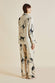 Lila Macaque Cream Monkey Silk Satin Pyjamas