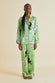 Lila Deneuve Green Zebra Silk Satin Pyjamas