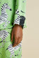 Lila Deneuve Green Zebra Silk Satin Pyjamas