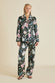 Lila Esme Black Floral Silk Satin Pyjamas