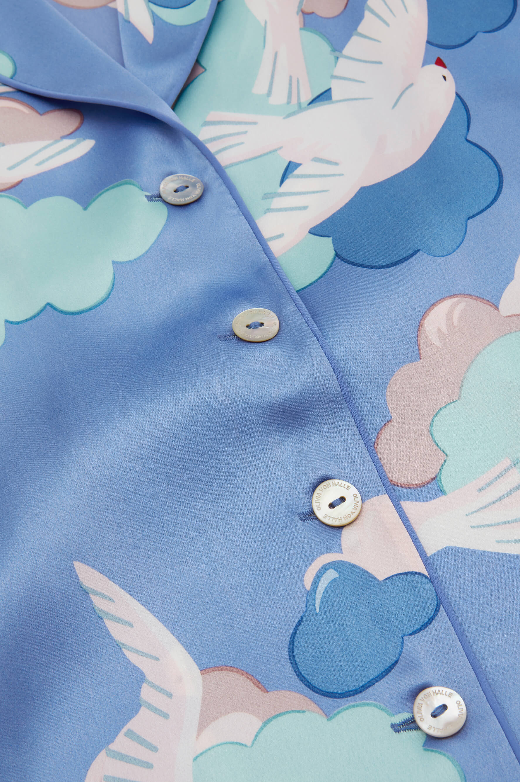 Lila Juliette Blue Dove Silk Satin Pyjamas