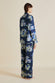 Lila Voyage Navy Mountainscape Silk Satin Pyjamas