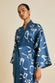 Mimi Arran Blue Bow Silk Satin Robe