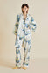 Mimi Paradise Cream Mountainscape Silk Satin Robe