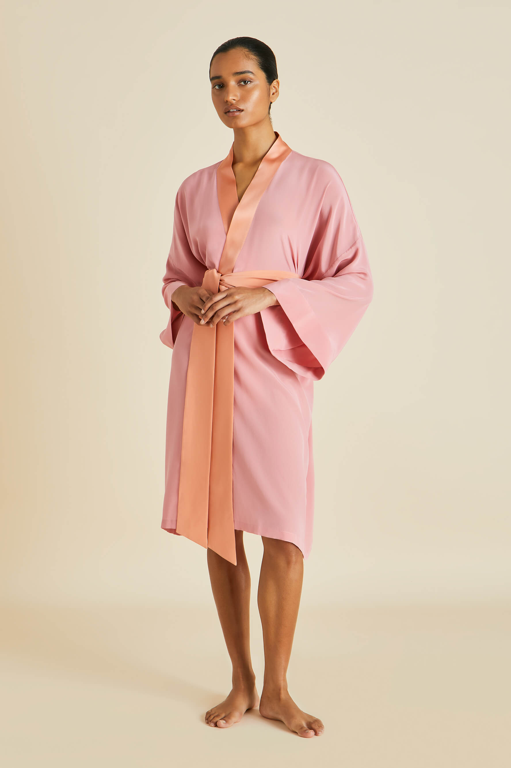 Mimi Pink Silk Crêpe de Chine Robe