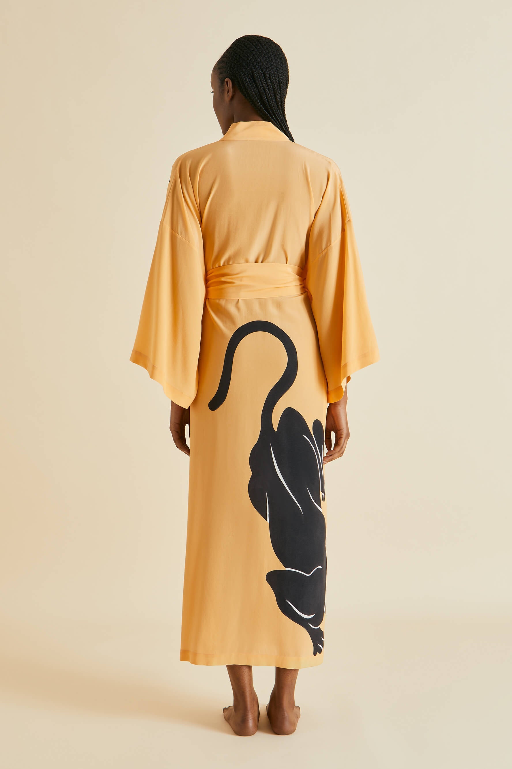 Queenie Godard Orange Zebra Silk Crêpe de Chine Robe