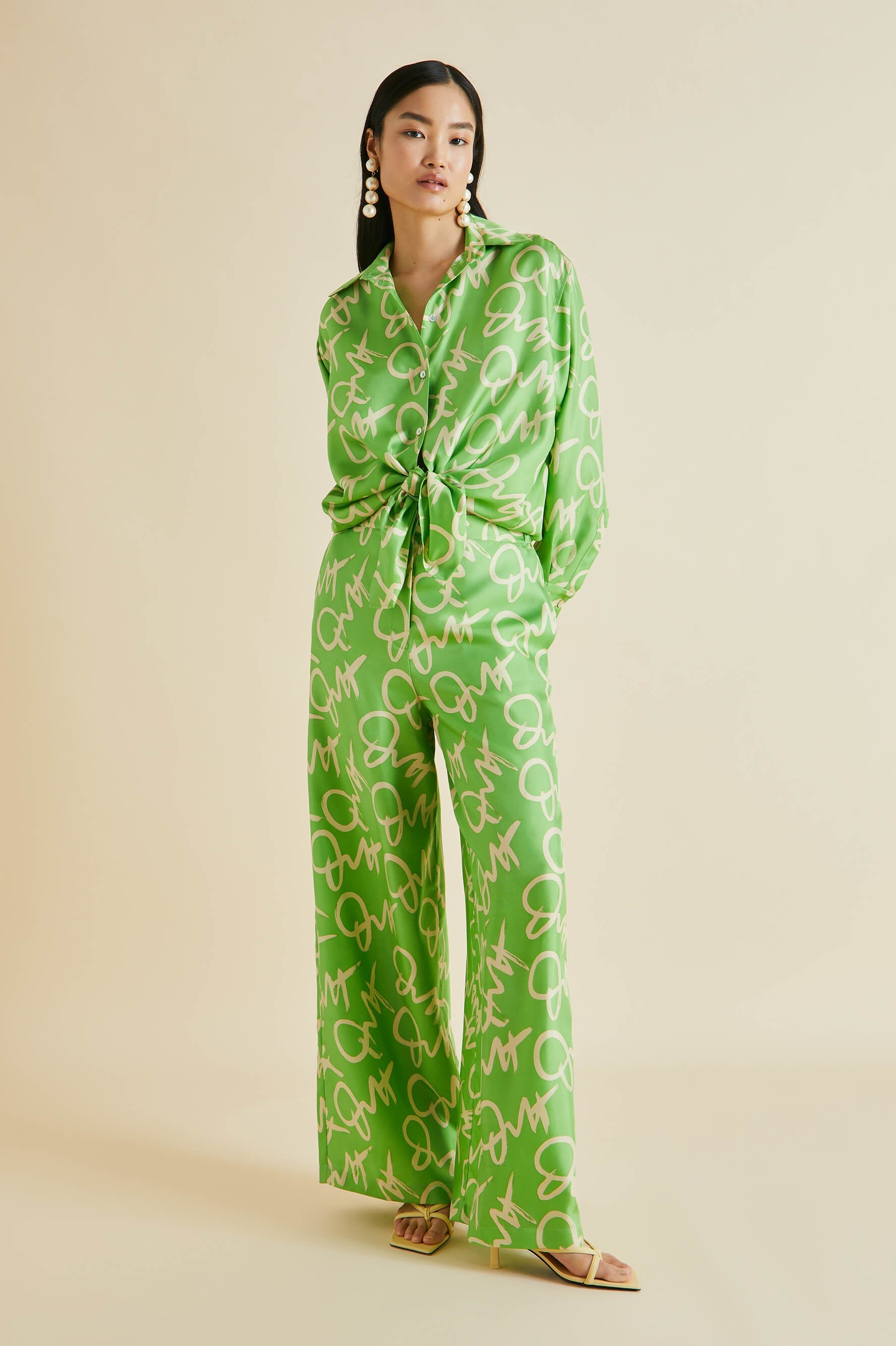 Wolfe Beauvoir Green Signature Silk Twill Pyjamas