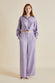 Wolfe Horizon Lilac Geometric Silk Twill Pyjamas