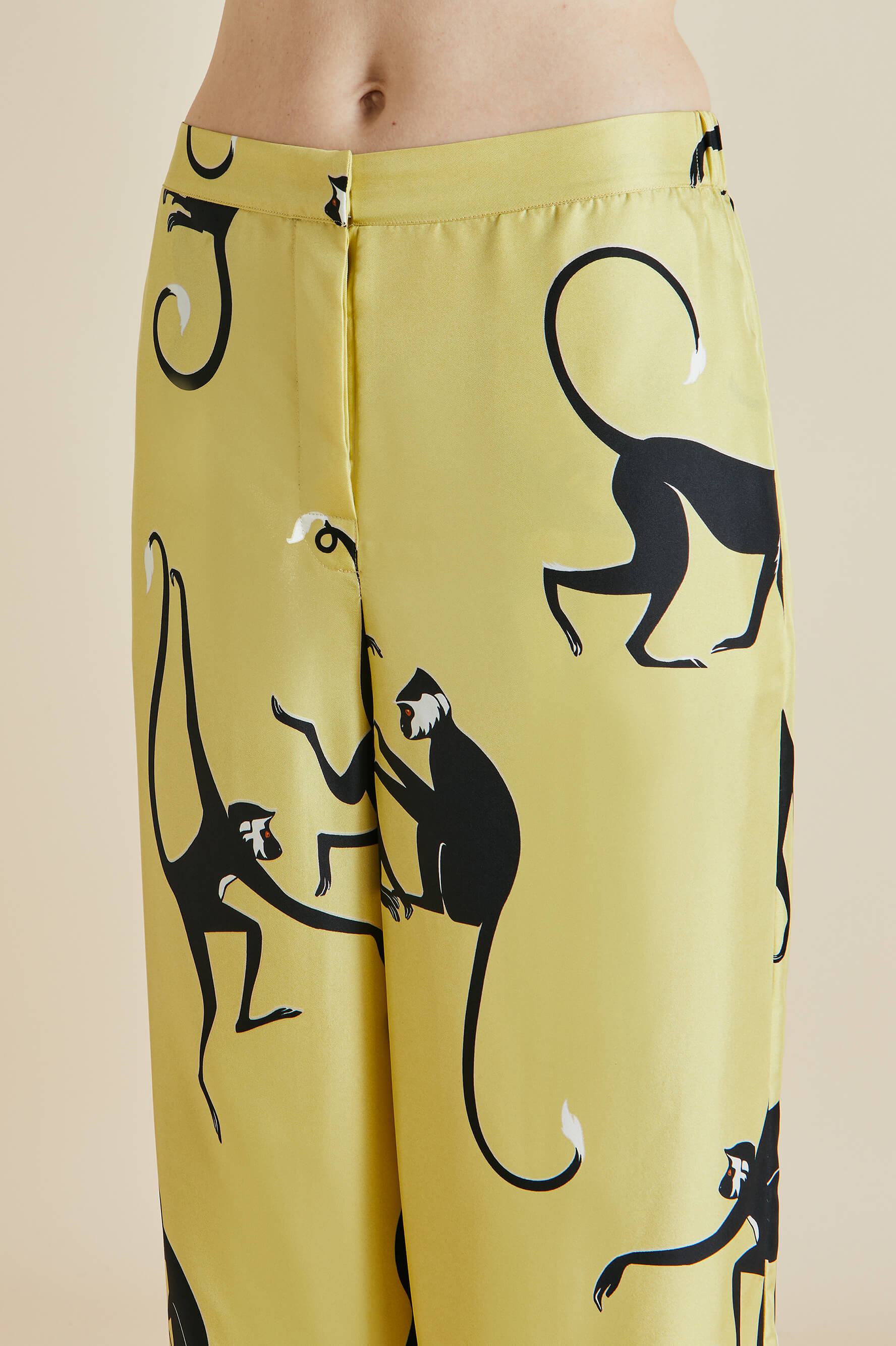 Wolfe Paloma Yellow Monkey Silk Twill Pyjamas