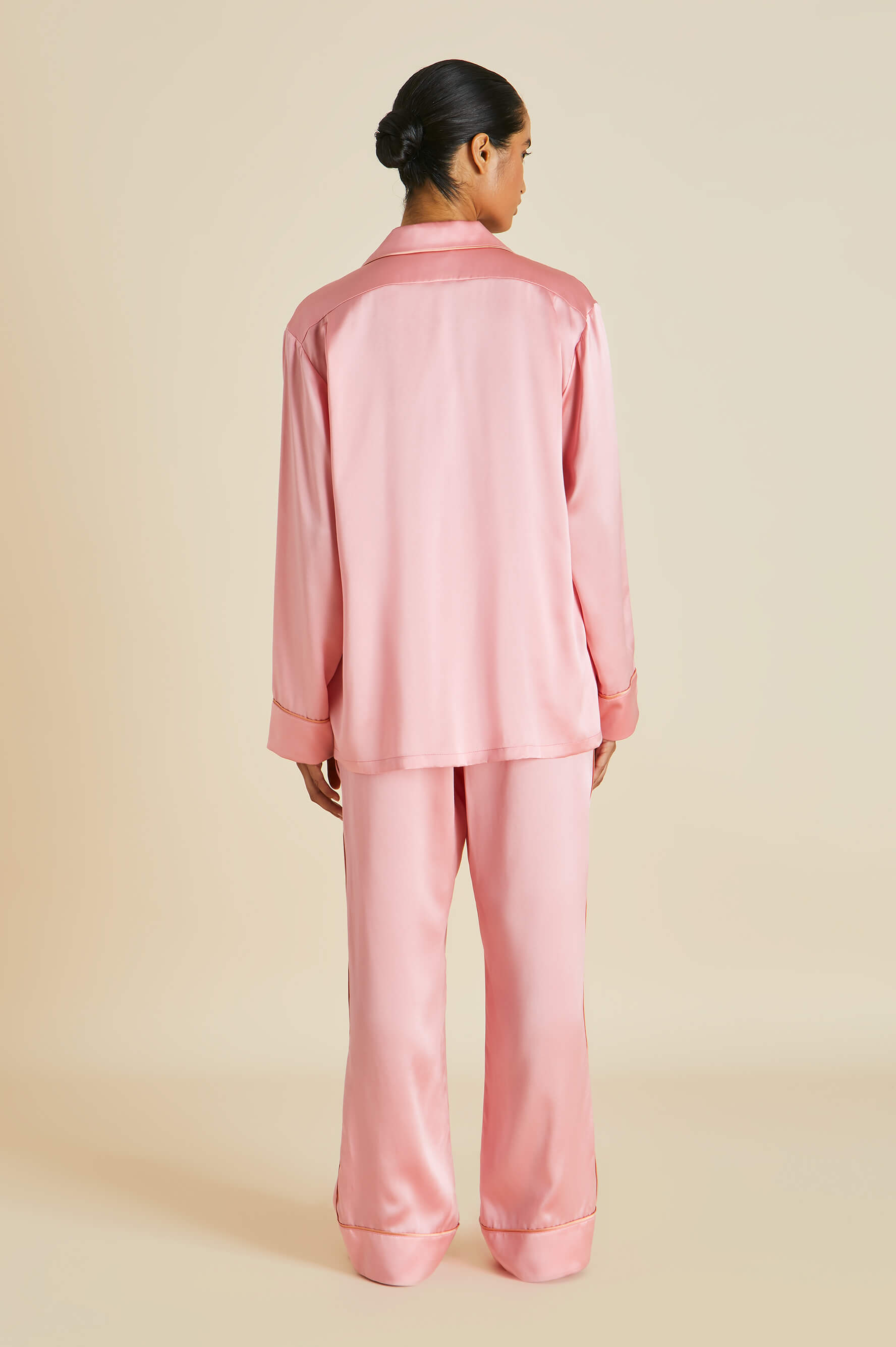 Yves Pink Pyjamas in Silk Satin