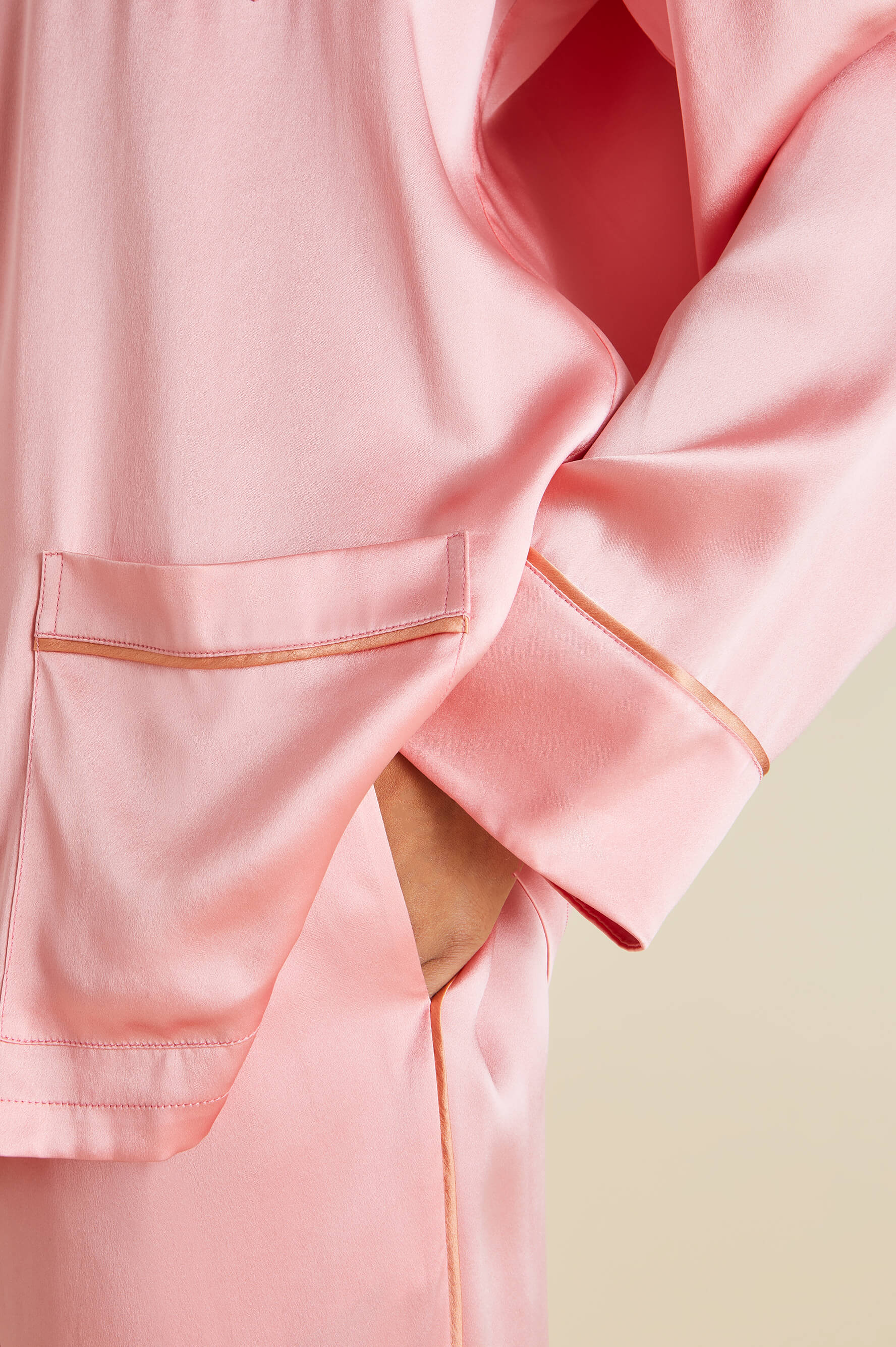 Olivia von Halle  Yves Pink Silk Satin Pyjamas