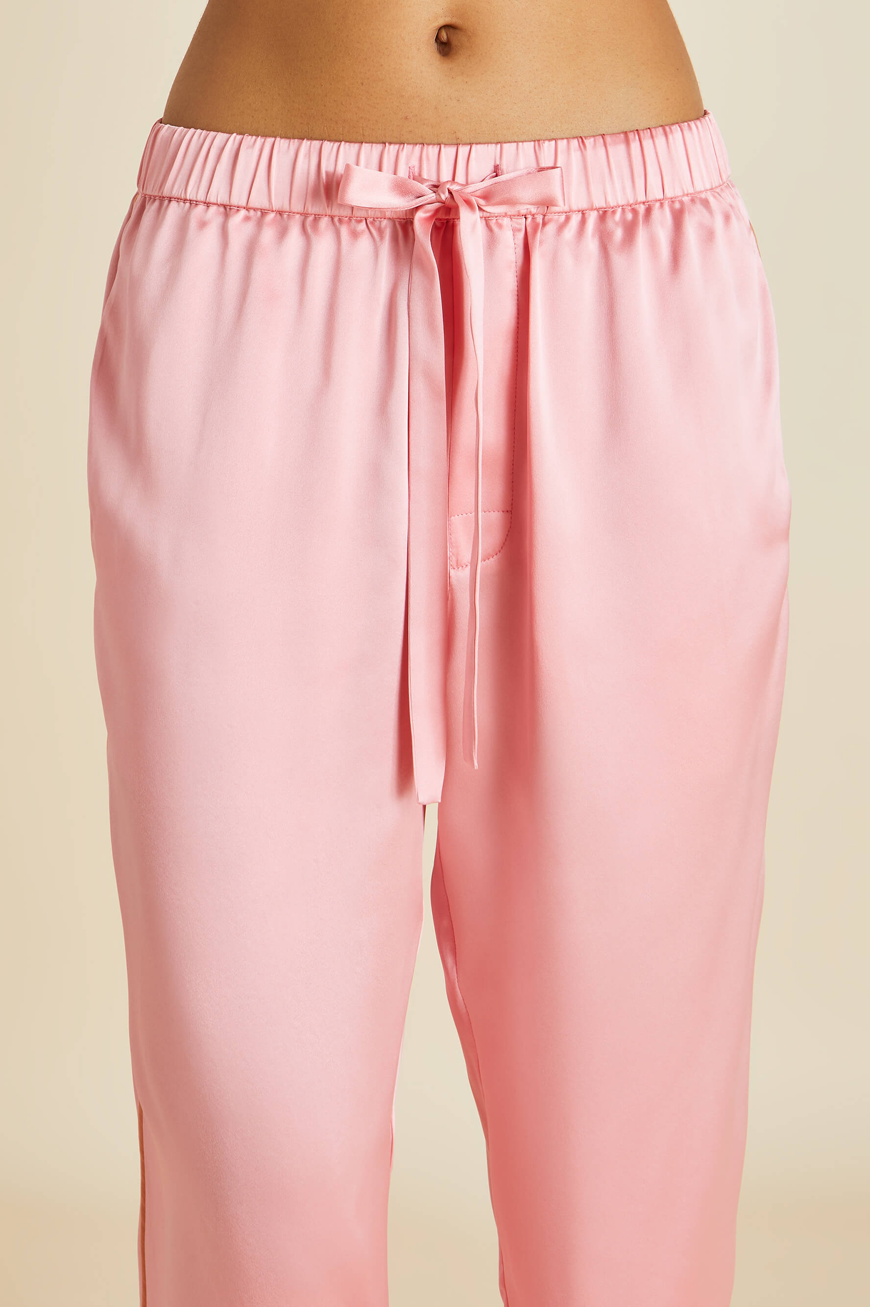 Yves Pink Silk Satin Pyjamas